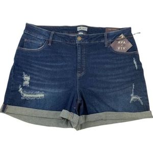 EUC 16w Ava & Viv Distressed Denim Shorts